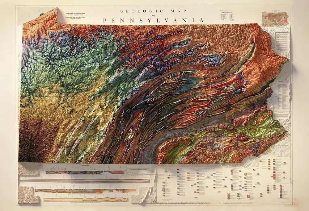 3D Pennsylvania Geologic Map