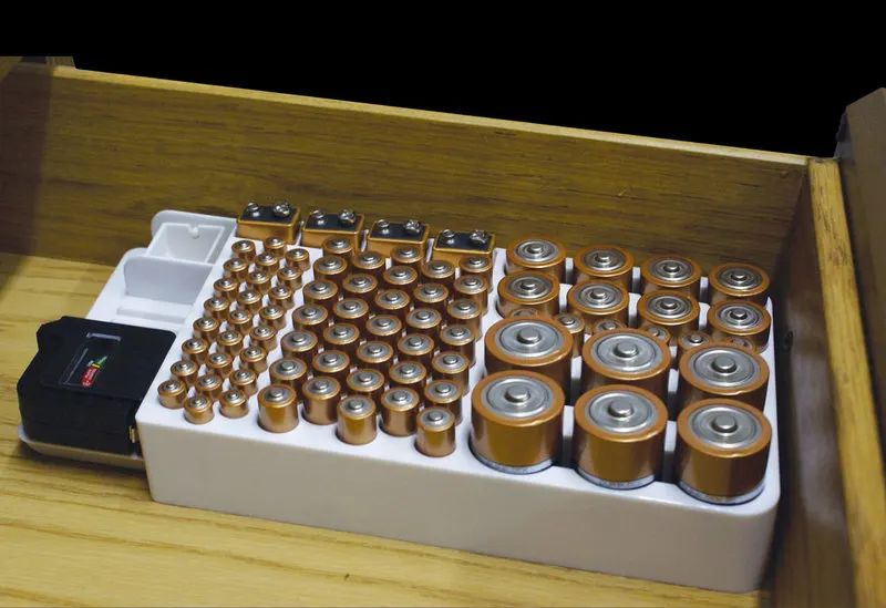 Battery Organizer With Tester