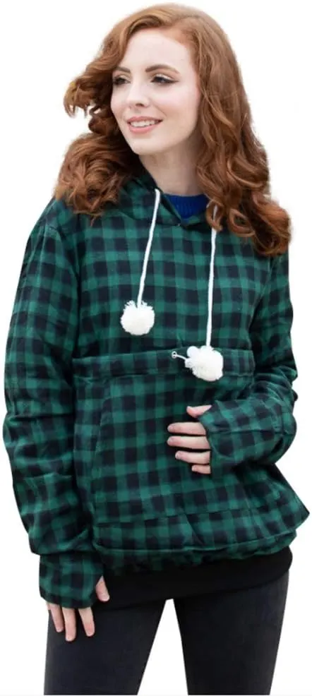 Pet Pouch Hoodie With Cat Carrier Pocket