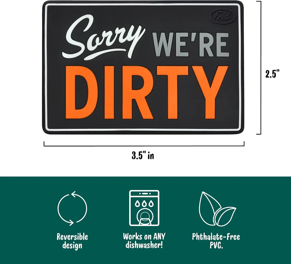 Fred FLIPSIDE Clean/Dirty Dishwasher Sign, photo 3