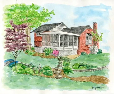 Custom House Portrait Watercolor