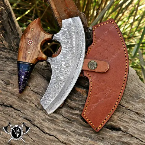 Damascus Steel Viking Pizza Axe