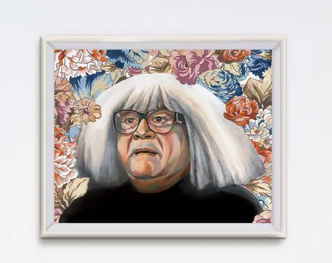 Danny DeVito Floral Art Print