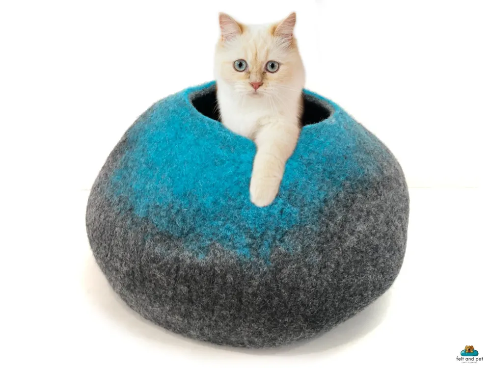 Handmade Felted Wool Cat Cave