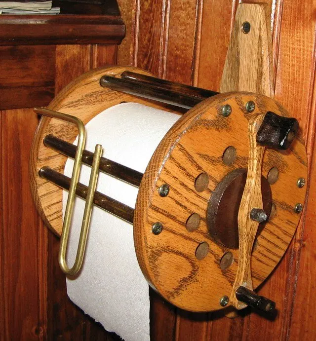 Fishing Reel Toilet Paper Holder