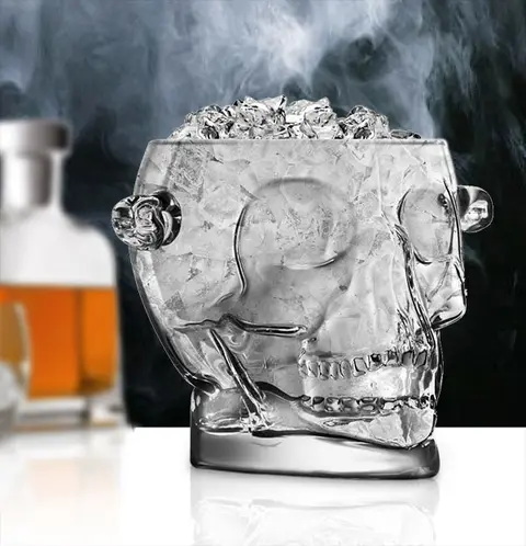 Glass Skull Ice Bucket