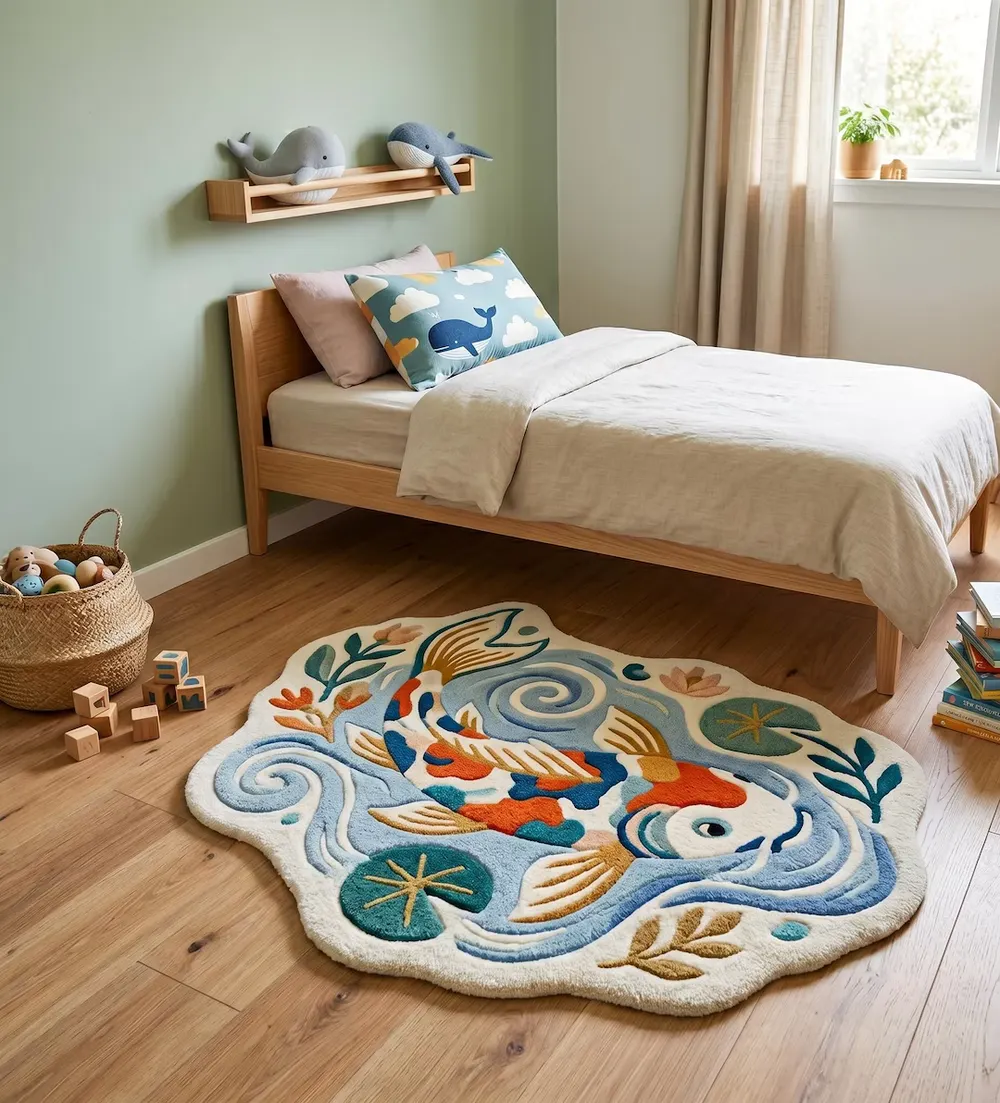 Hand-Tufted Koi Fish Rug