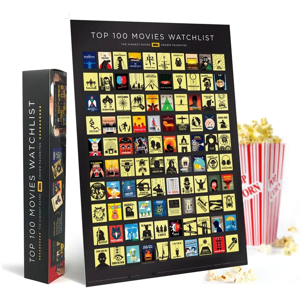 IMDb Top 100 Movies Scratch-Off Poster