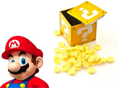 Mario Question Mark Box With Candy Coins