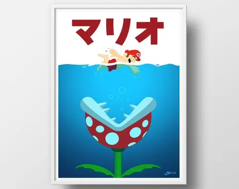 Mario x Jaws Poster