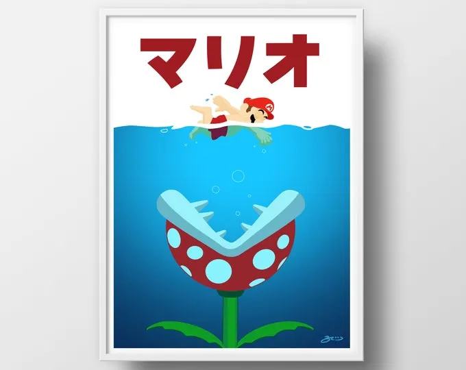 Mario x Jaws Poster