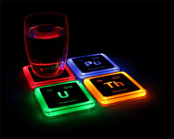 Radioactive Elements Glowing Coaster Set