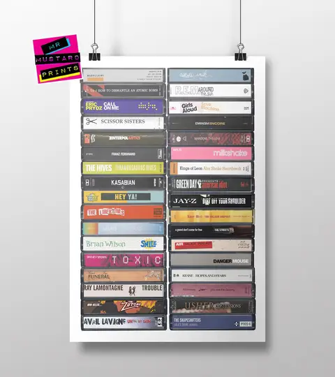 Retro 2004 Cassette Playlist Art Print