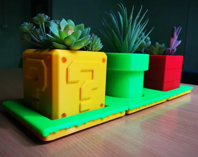 Retro Mario Block Planters