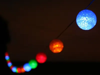 Solar Powered Strand Of Glowing Light Balls