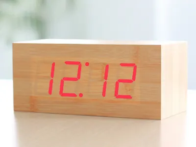Sound Activated Wooden Block Alarm Clock