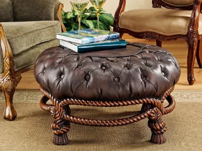 Twisted Rope Round Ottoman