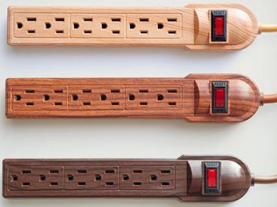 Wood Colored Power Strip