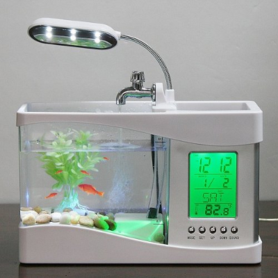 USB Desk Lamp, Clock, And Fish Tank