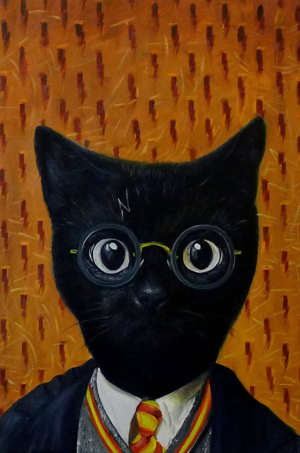 Harry Potter Cat Painting